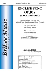 English Song of Joy Unison/Two-Part choral sheet music cover